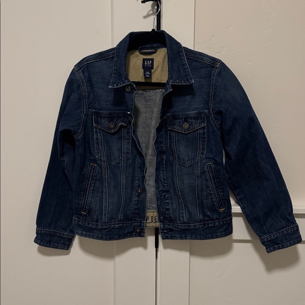 GAP Kids Youth Dark Wash Denim Blue Jacket Casual Unisex Size XXL (14-16) EUC